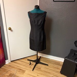 Hugo Buscati Black Strapless Cocktail Dress with Boatneck